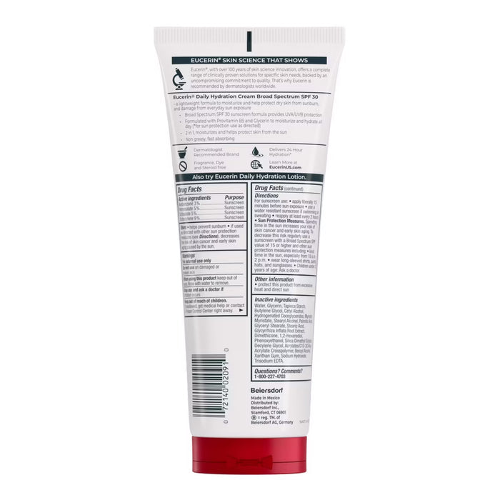 Eucerin Daily Hydration SPF 30 Sunscreen Body Cream - 8 oz - 12 Pack