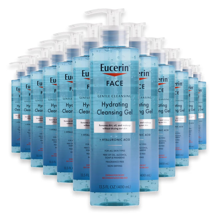 Eucerin Hydrating Cleansing Gel Facial Cleanser - 13.5 oz - 12 Pack