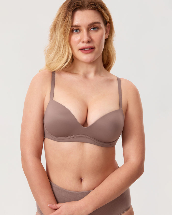 Women's Everyday Push Up Bra Brown Purple