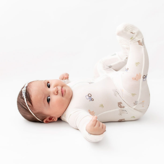 Farm Animals Zippered Footie