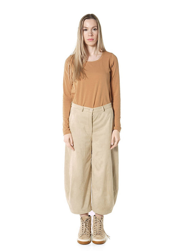 FAUX SUEDE BALLOON TROUSER