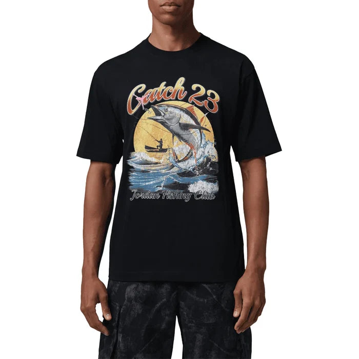 Jordan Fish Graphic Short Sleeve Tee 'Black White'