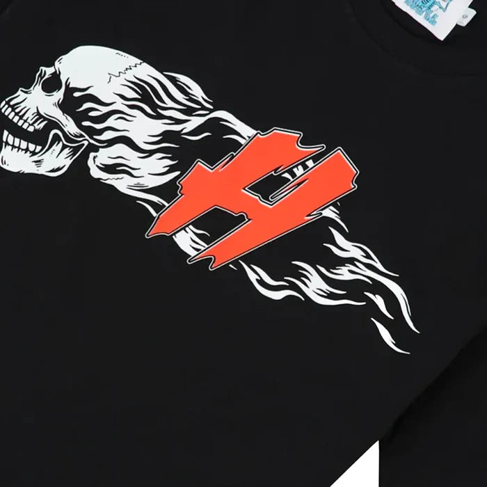 Flaming Skull Tee 'Black'