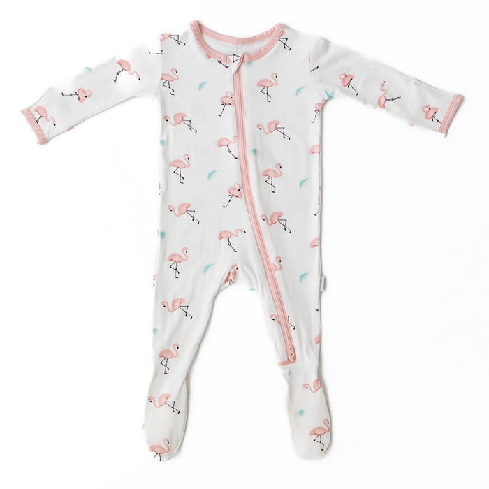 Flamingo Zippered Footie