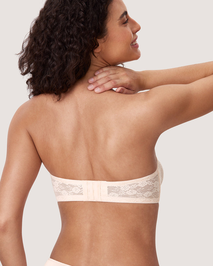 Floral Lace Strapless Bra