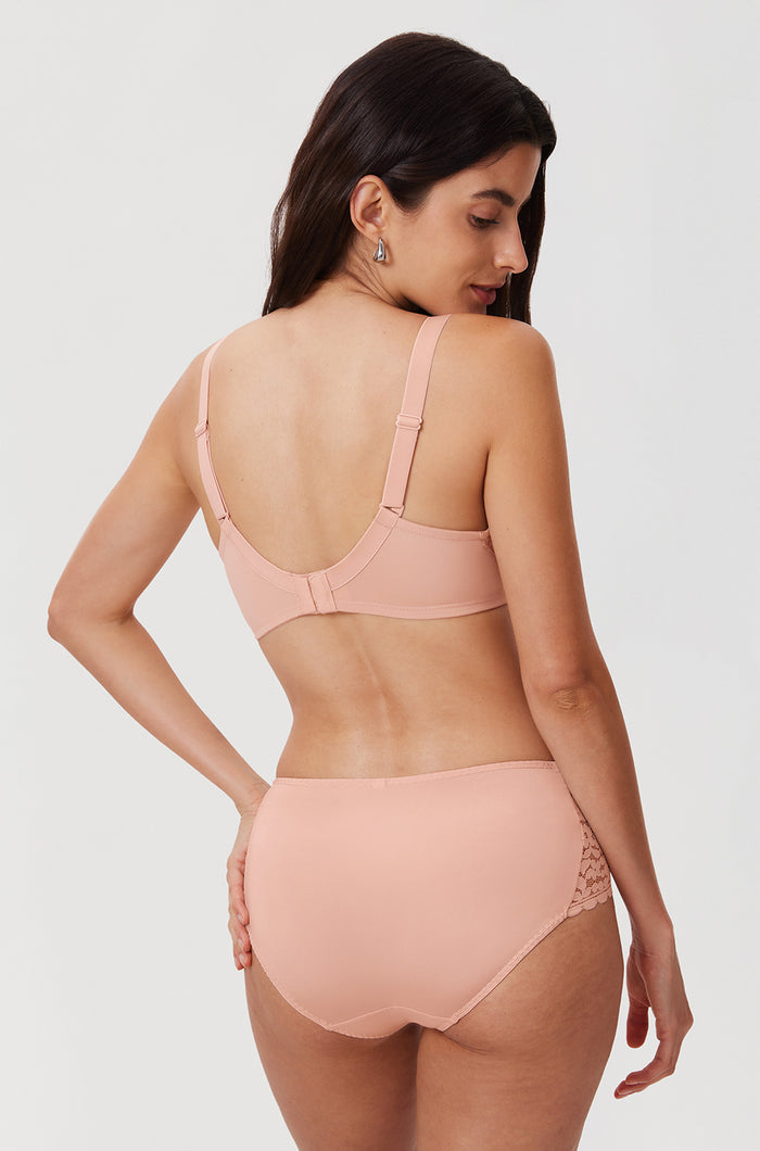 Women's Floral Lace Underwired Bra Blush Beige