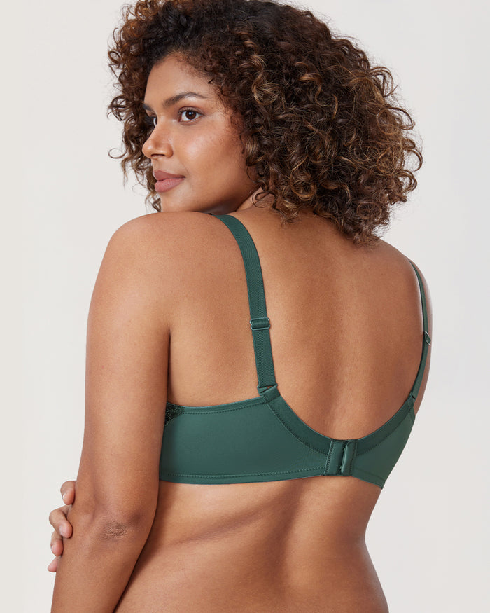 Women's Floral Lace Underwired Bra Midnight Emerald