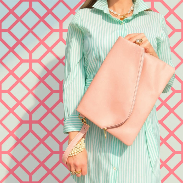 Fold Over Clutch Pnk