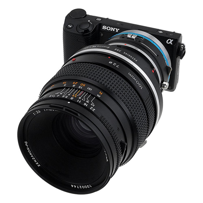 Fotodiox Pro Lens Mount Shift Double Adapter - Bronica GS-1 (PG) Mount SLR Lens to Sony Alpha E-Mount Mirrorless Camera Body