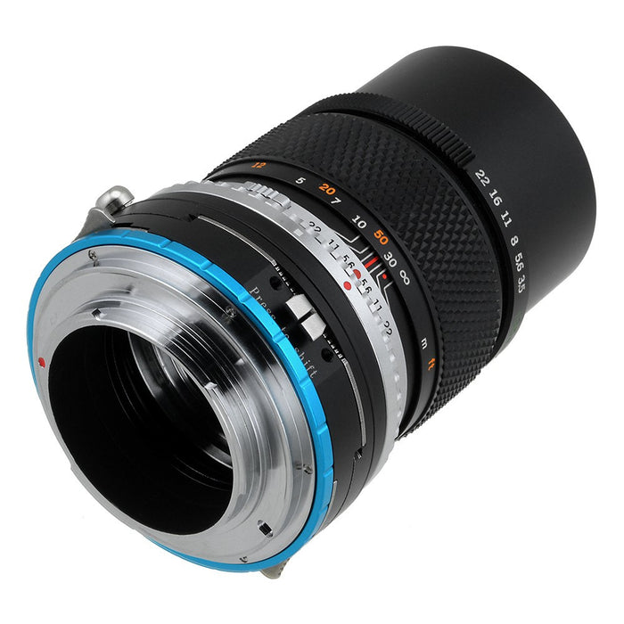 Fotodiox Pro Lens Mount Shift Double Adapter - Olympus Zuiko (OM) 35mm SLR Lens to Sony Alpha E-Mount Mirrorless Camera Body