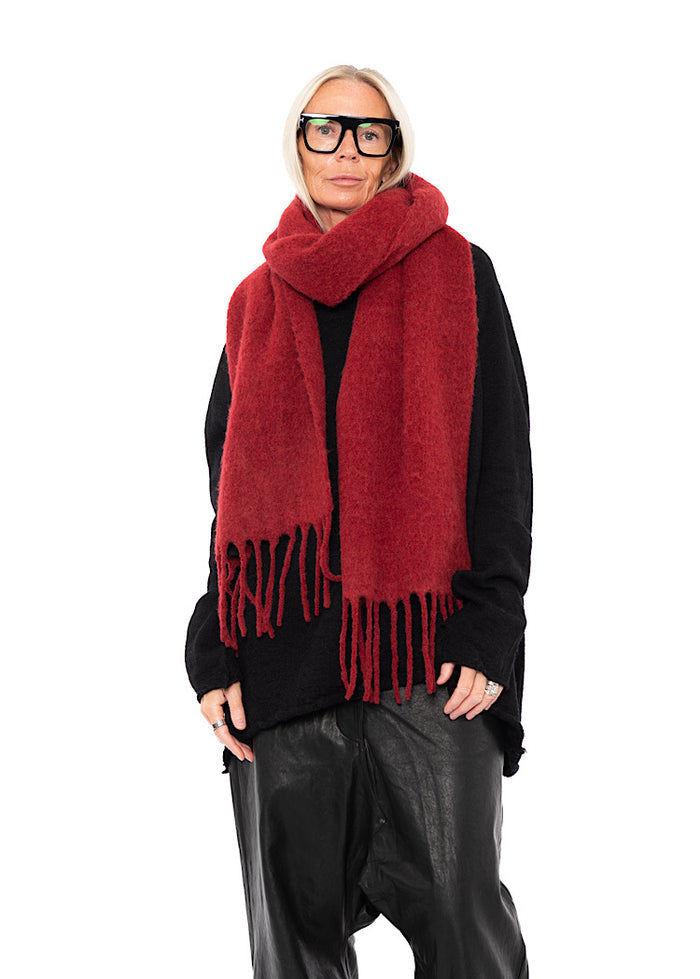 FRINGED ALPACA-BLEND SCARF