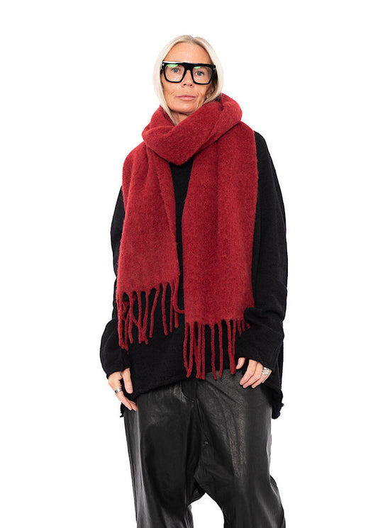 FRINGED ALPACA-BLEND SCARF