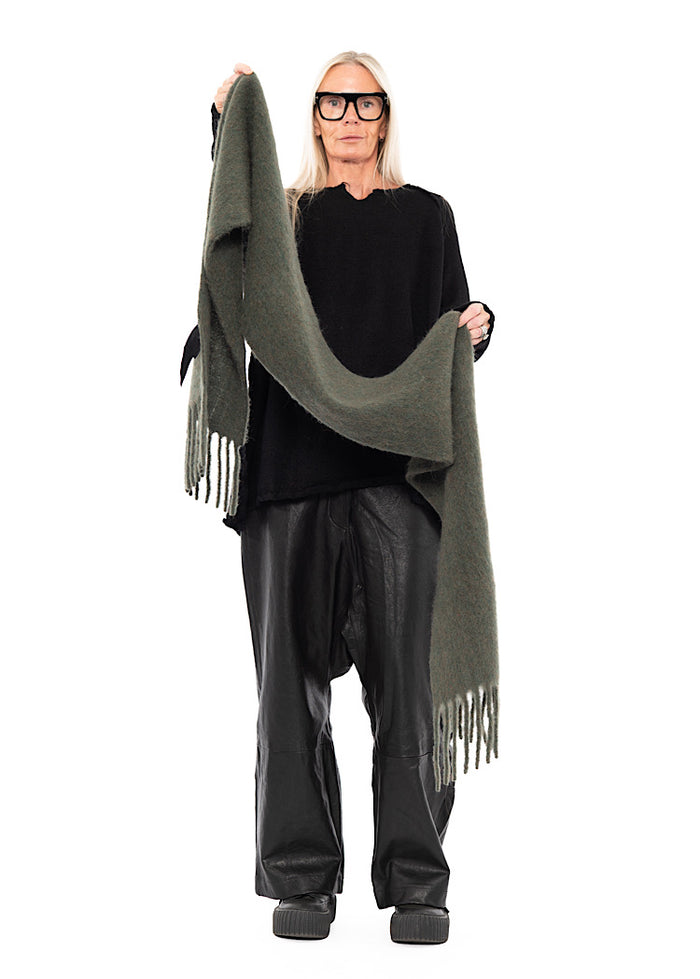 FRINGED ALPACA-BLEND SCARF