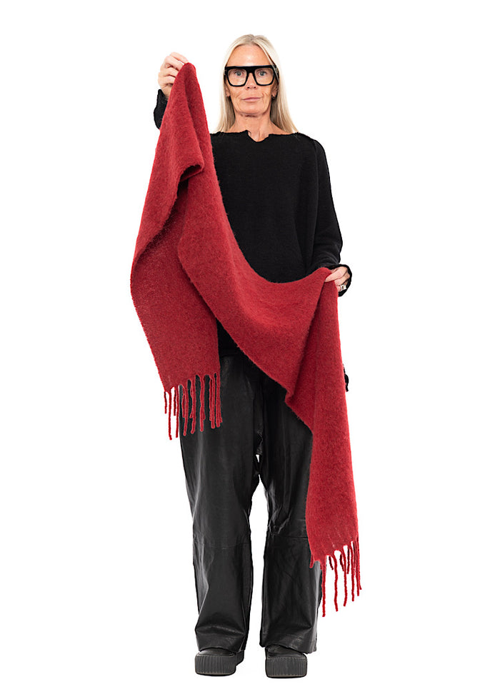 FRINGED ALPACA-BLEND SCARF