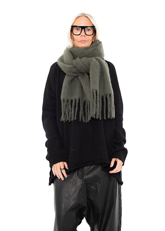 FRINGED ALPACA-BLEND SCARF