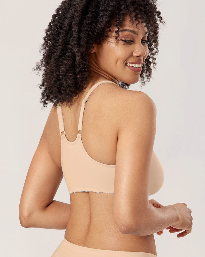 DELIMIRA Women's Front Closure Unlined Bra Beige