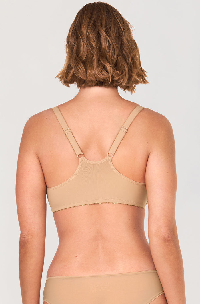 DELIMIRA Women's Front Closure Unlined Bra Natural