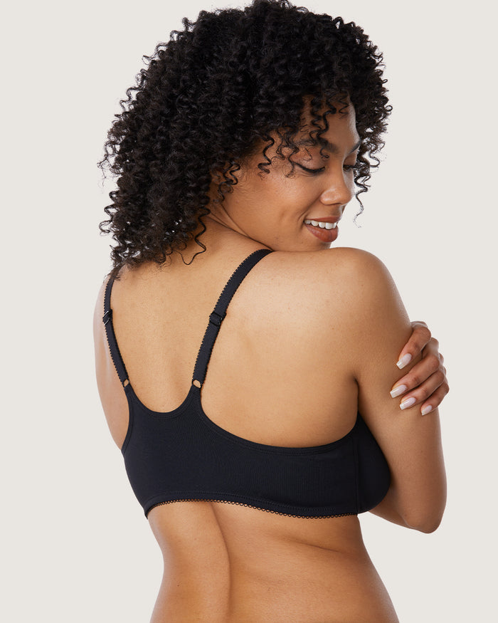 DELIMIRA Women's Front Closure Unlined Bra Black