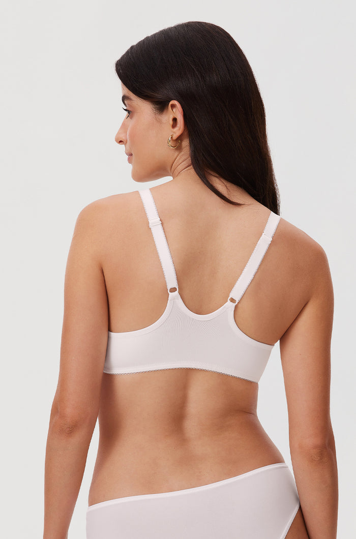DELIMIRA Women's Front Closure Unlined Bra Coconut White
