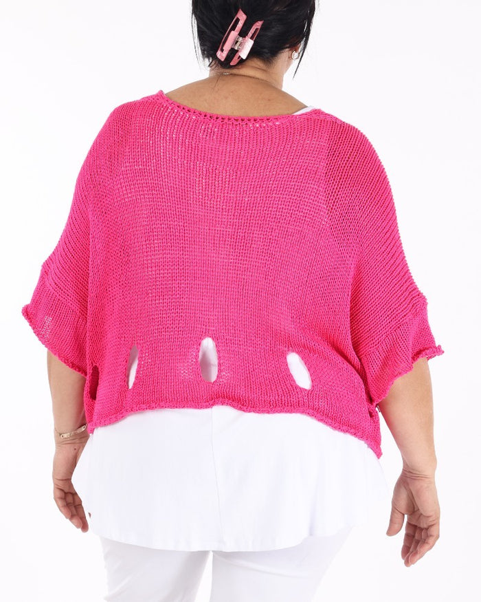 Fuchsia Cherry Sweater - Marie la Lune