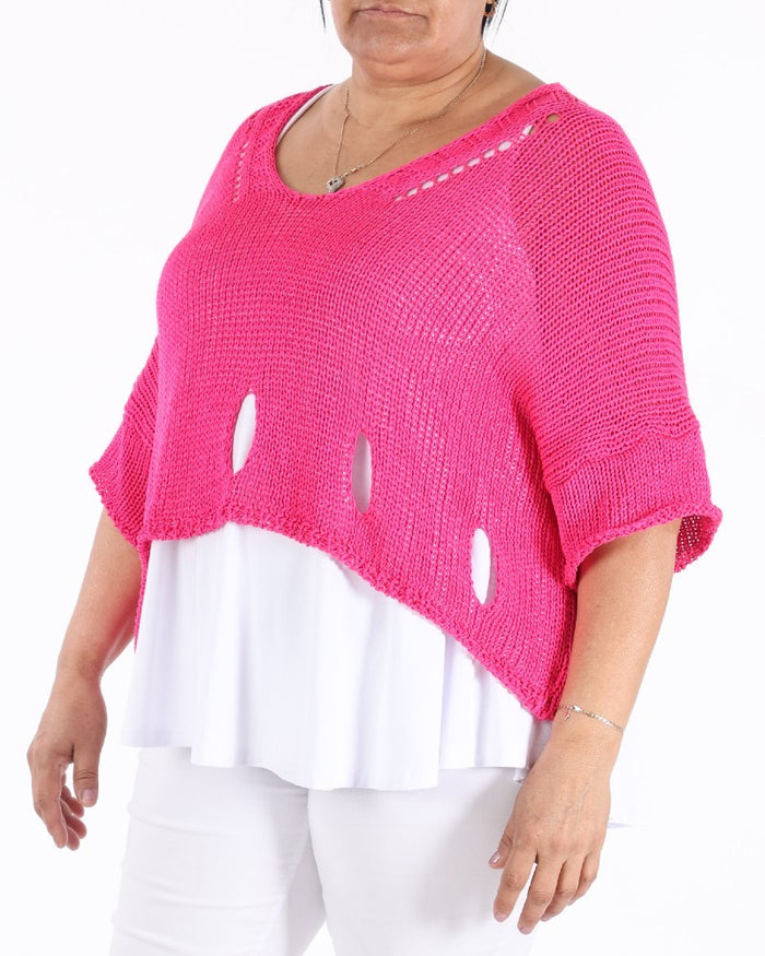 Fuchsia Cherry Sweater - Marie la Lune