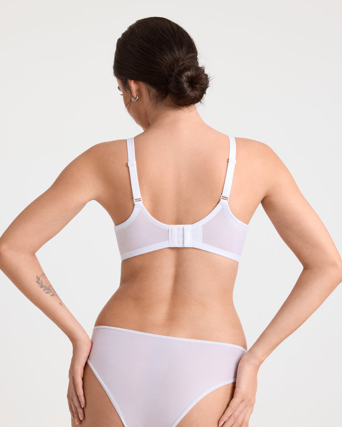 Full Coverage Underwire Mesh Lace Bra