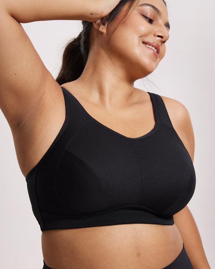 Women's Full Coverage Wireless Sport Bra Black