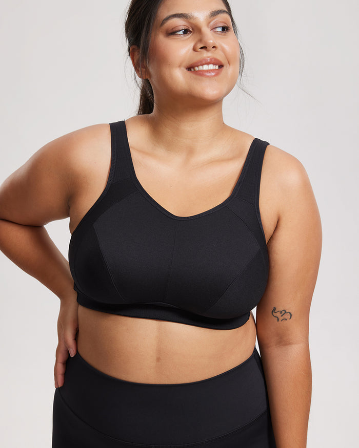Women's Full Coverage Wireless Sport Bra Black