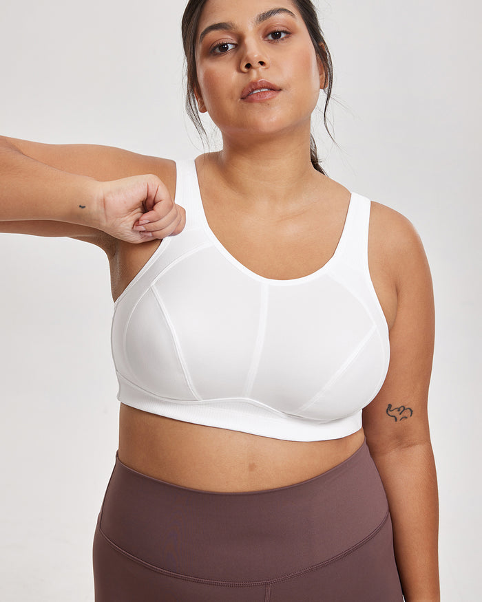 Women's Full Coverage Wireless Sport Bra White