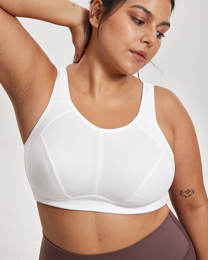 Women's Full Coverage Wireless Sport Bra White