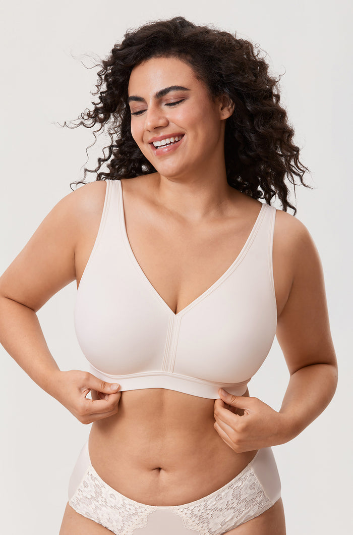 Women's Full Coverage Wireless Unlined Bra Rose White