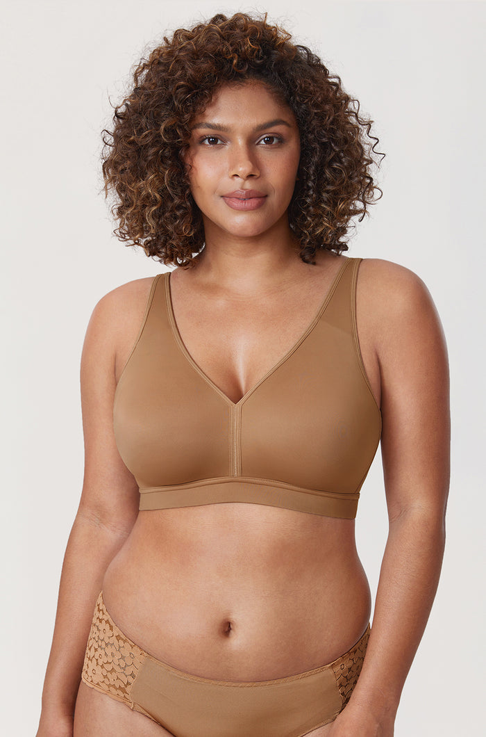 Women's Full Coverage Wireless Unlined Bra Gravel Beige