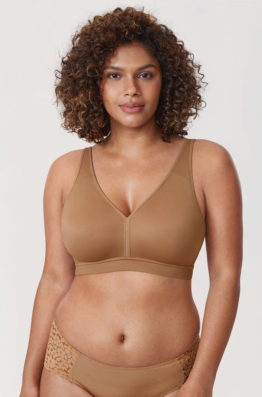 Women's Full Coverage Wireless Unlined Bra Gravel Beige