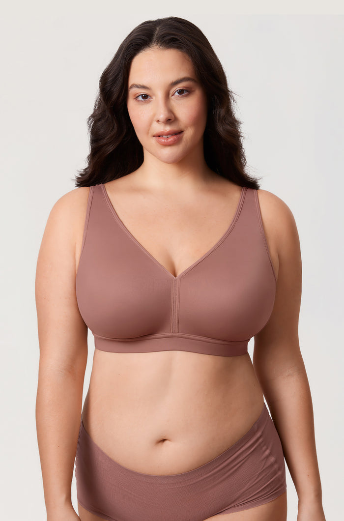 Women's Full Coverage Wireless Unlined Bra Rose Purple