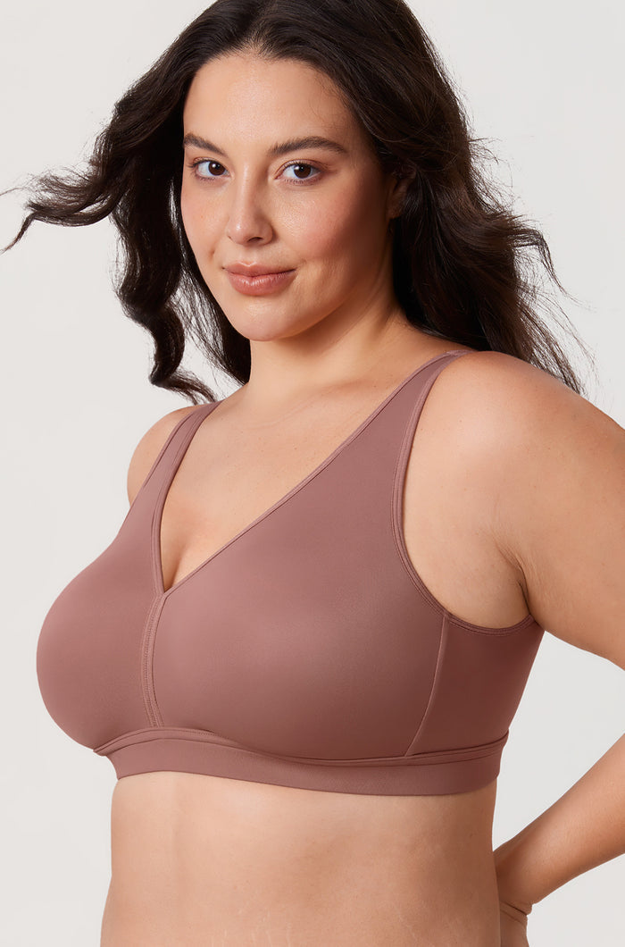 Women's Full Coverage Wireless Unlined Bra Rose Purple