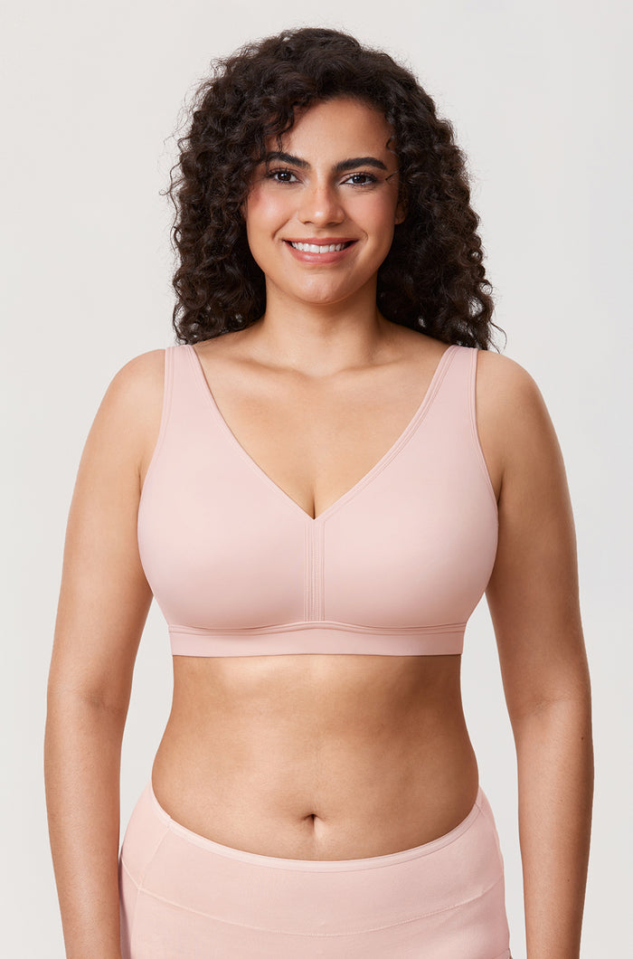 Women's Full Coverage Wireless Unlined Bra Rose Purple