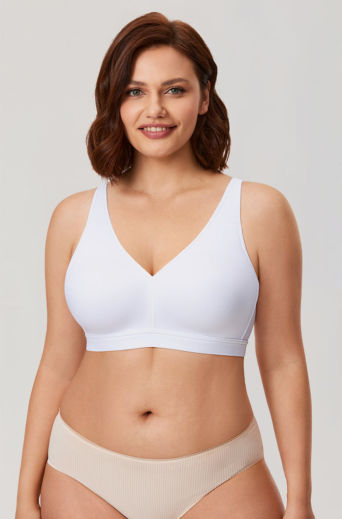 Women's Full Coverage Wireless Unlined Bra Rose White