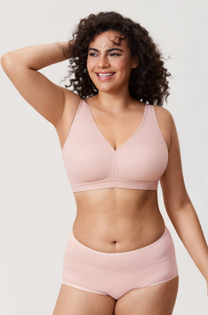 Women's Full Coverage Wireless Unlined Bra Rose Purple