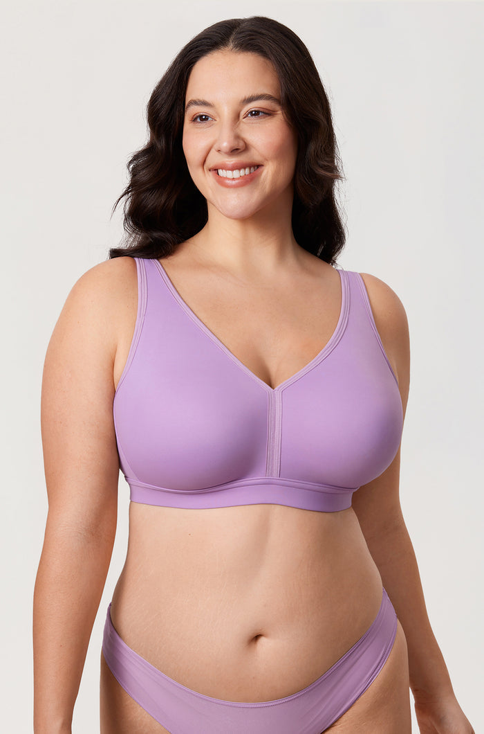 Women's Full Coverage Wireless Unlined Bra Rose Purple
