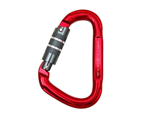 Fusion Eureka Aluminum Modified D 3-Stage Auto-Lock 28kN Red Carabiner - Windows101
