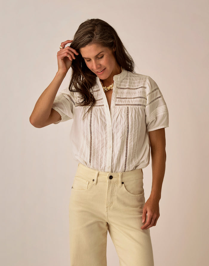 Gabby Voile Top: Cloud