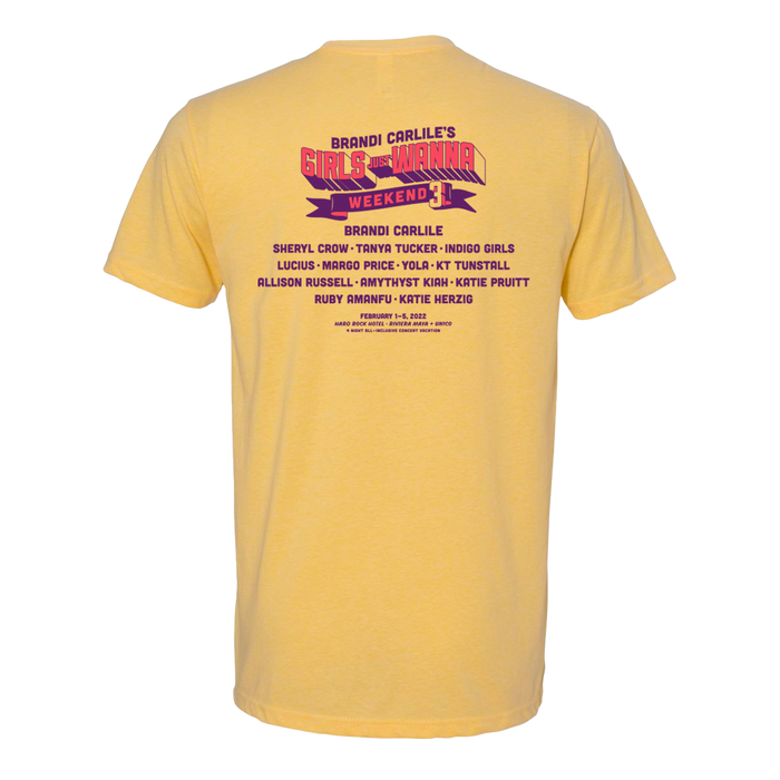 Girls Just Wanna Weekend 2022 Letters Line Up T-Shirt