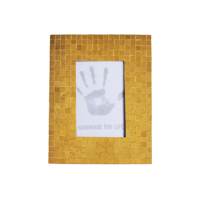 Glass Mosaic Photo Frame in Golden Harmony