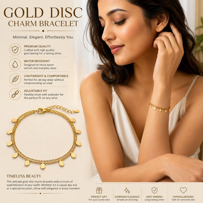 Gold Plated Charm Bracelet for Women - ANS Billion