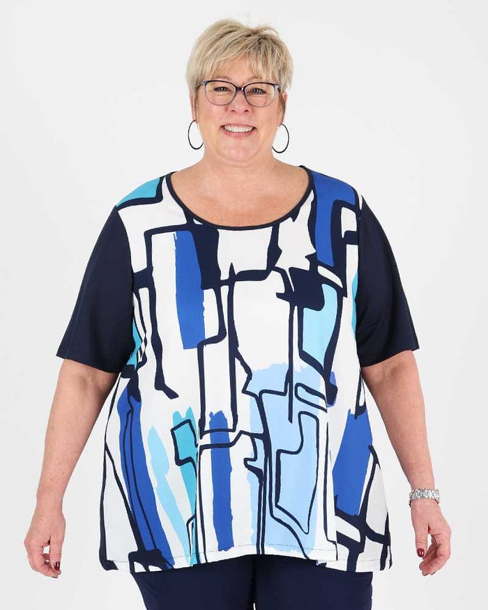 Graphic Blue Tunic Niagara - G!Ozé