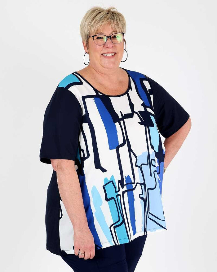 Graphic Blue Tunic Niagara - G!Ozé