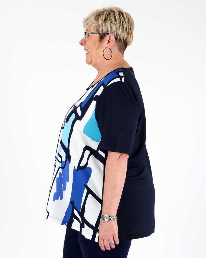 Graphic Blue Tunic Niagara - G!Ozé