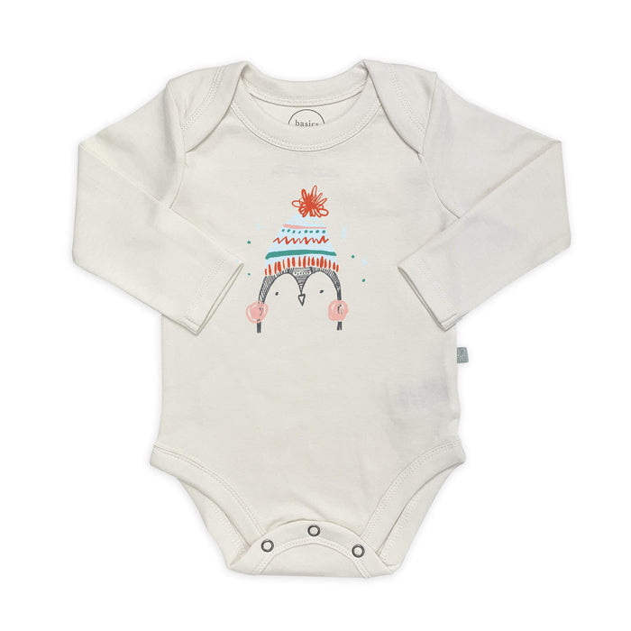 Baby graphic bodysuit | holiday penguin (long sleeve) finn + emma