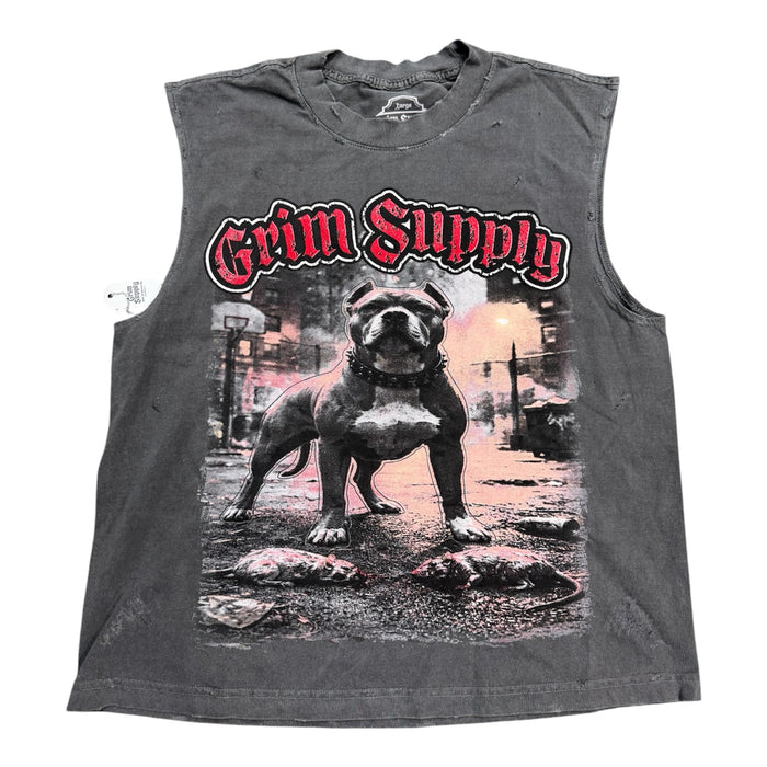Grim Supply Pitbull Muscle Tee ‘Grey’