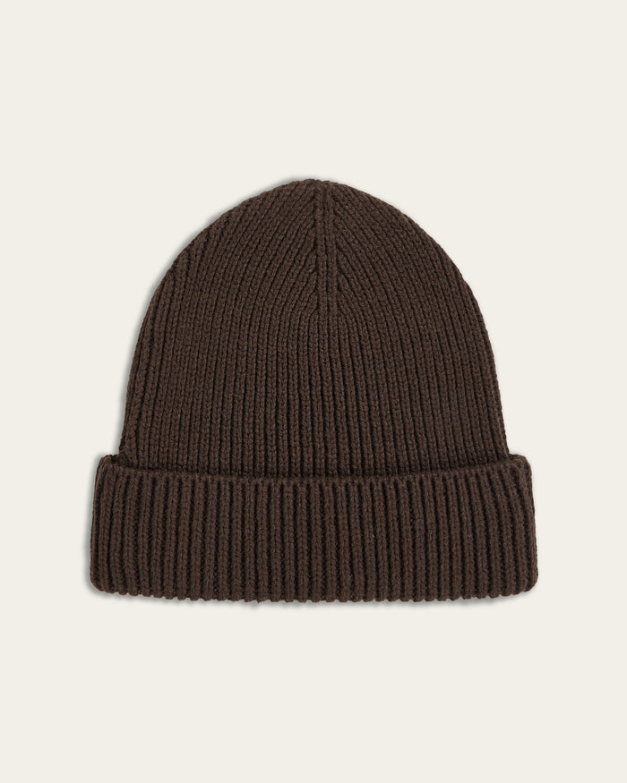 Heavy Seawool Beanie Dark Brown